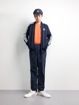 「アイテム（ジャージ）」を使った、まっこいさん（メンズ・176cm・20代）の冬コーディネート