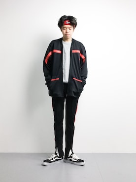 「アイテム（ジャージ）」を使った、まっこいさん（メンズ・176cm・20代）の冬コーディネート