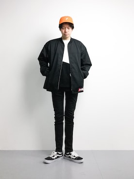 「FAT(エフエイティー)のアイテム(帽子)」を使った、まっこいさん(メンズ・176cm)の冬コーディネート