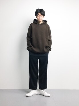 「SUPERGA（スペルガ）のアイテム」を使った、まっこいさん（メンズ・176cm）の冬コーディネート