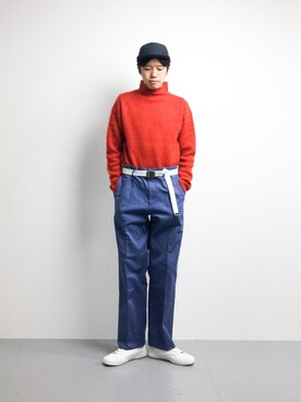 「SUPERGA（スペルガ）のアイテム」を使った、まっこいさん（メンズ・176cm）の冬コーディネート