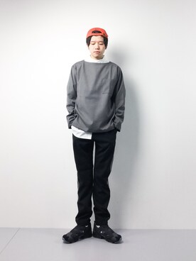 「WISM（ウィズム）のアイテム（帽子）」を使った、まっこいさん（メンズ・176cm）の冬コーディネート