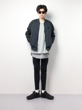 「NIKE（ナイキ）のアイテム（ブルゾン）」を使った、まっこいさん（メンズ・176cm）の冬コーディネート