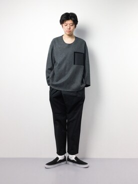 「my beautiful landlet（マイビューティフルランドレット）のアイテム（トップス）」を使った、まっこいさん（メンズ・176cm）の冬コーディネート