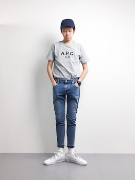 「SHIPS JET BLUE（シップスジェットブルー）のアイテム（デニムパンツ）」を使った、まっこいさん（メンズ・176cm）の冬コーディネート