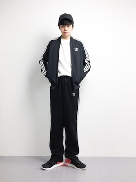 「アイテム（ジャージ）」を使った、まっこいさん（メンズ・176cm・20代）の冬コーディネート
