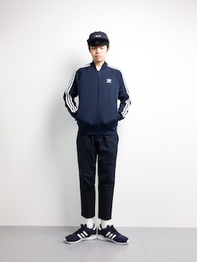 「アイテム（ジャージ）」を使った、まっこいさん（メンズ・176cm・20代）の冬コーディネート