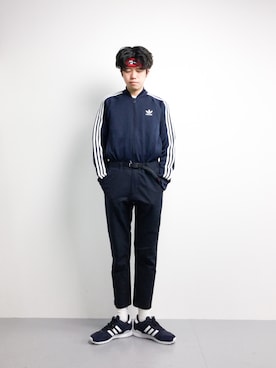 「アイテム（ジャージ）」を使った、まっこいさん（メンズ・176cm・20代）の冬コーディネート