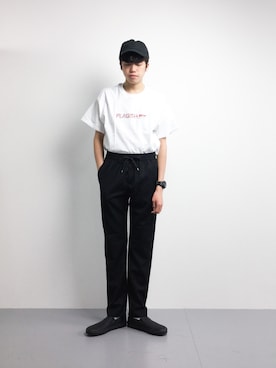 「FLAGSTUFF（フラグスタフ）のアイテム（トップス）」を使った、まっこいさん（メンズ・176cm）の冬コーディネート