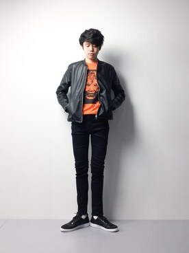 「URBAN RESEARCH Sonny Label（アーバンリサーチサニーレーベル）のアイテム（ライダースジャケット）」を使った、まっこいさん（メンズ・176cm）の冬コーディネート