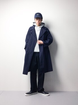 「SHIPS JET BLUE（シップスジェットブルー）のアイテム（ステンカラーコート）」を使った、まっこいさん（メンズ・176cm）の冬コーディネート