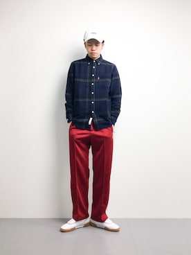 「FILA（フィラ）のアイテム（パンツ）」を使った、まっこいさん（メンズ・176cm）の冬コーディネート