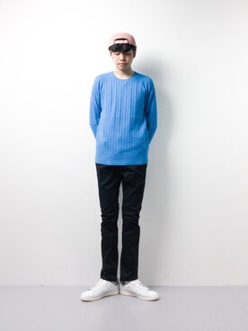 「n(n) BY NUMBER (N)INE（エヌエヌバイナンバーナイン）のアイテム（パンツ）」を使った、まっこいさん（メンズ・176cm）の冬コーディネート