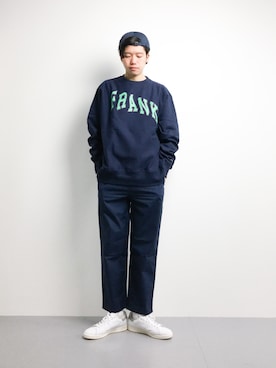 「EN ROUTE（アンルート）のアイテム（帽子）」を使った、まっこいさん（メンズ・178cm）の春コーディネート