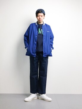 「EN ROUTE（アンルート）のアイテム（帽子）」を使った、まっこいさん（メンズ・178cm）の春コーディネート