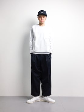 「BLISS POINT（ブリスポイント）のアイテム」を使った、まっこいさん（メンズ・178cm）の春コーディネート