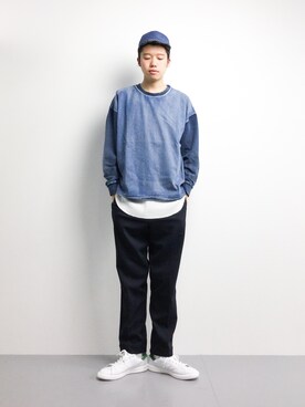 「CASPER JOHN AIVER（キャスパージョンアイバー）のアイテム（スウェット）」を使った、まっこいさん（メンズ・178cm）の春コーディネート