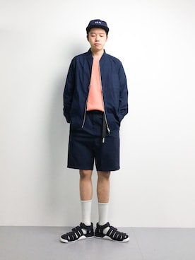 「SILAS（サイラス）のアイテム（帽子）」を使った、まっこいさん（メンズ・178cm）の春コーディネート