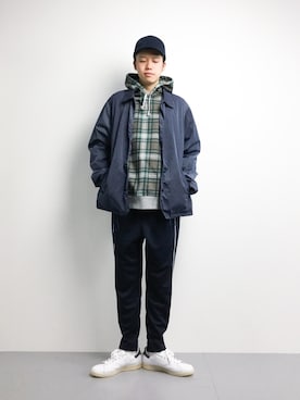 「STUDIOUS（ステュディオス）のアイテム（ナイロンジャケット）」を使った、まっこいさん（メンズ・178cm）の春コーディネート