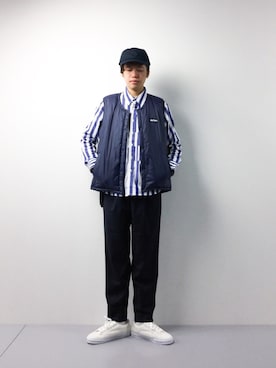 「Steven Alan（スティーブンアラン）のアイテム（帽子）」を使った、まっこいさん（メンズ・178cm）の春コーディネート