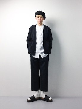 「Hender Scheme（エンダースキーマ）のアイテム（シューズ）」を使った、まっこいさん（メンズ・178cm）の春コーディネート