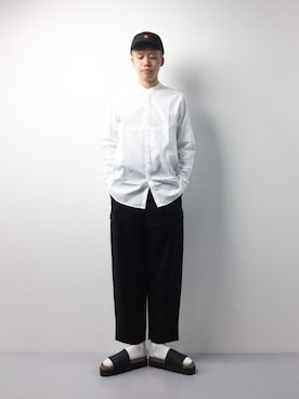 「Hender Scheme（エンダースキーマ）のアイテム（シューズ）」を使った、まっこいさん（メンズ・178cm）の春コーディネート