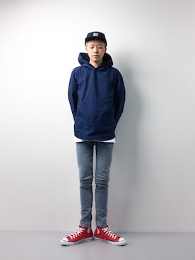 「Carhartt WIP（カーハートダブリューアイピー）のアイテム（帽子）」を使った、まっこいさん（メンズ・178cm）の春コーディネート