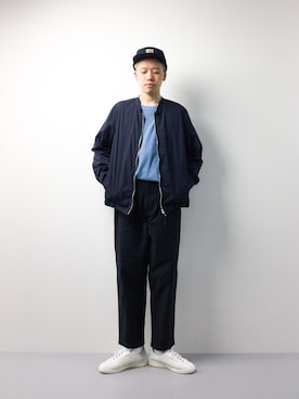 「417 EDIFICE（フォーワンセブンエディフィス）のアイテム（ミリタリージャケット）」を使った、まっこいさん（メンズ・178cm）の春コーディネート