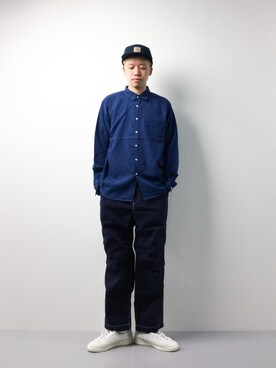 「Carhartt WIP（カーハートダブリューアイピー）のアイテム（帽子）」を使った、まっこいさん（メンズ・178cm）の春コーディネート