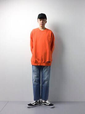「CASPER JOHN AIVER（キャスパージョンアイバー）のアイテム（スウェット）」を使った、まっこいさん（メンズ・178cm）の春コーディネート