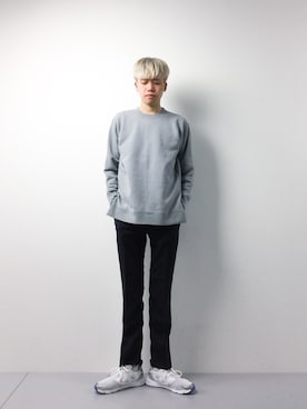 「MONKEY TIME（モンキータイム）のアイテム（スウェット）」を使った、まっこいさん（メンズ・178cm）の春コーディネート