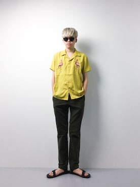 「glamb（グラム）のアイテム」を使った、まっこいさん（メンズ・178cm）の春コーディネート