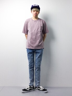 「MONKEY TIME（モンキータイム）のアイテム（Tシャツ/カットソー）」を使った、まっこいさん（メンズ・178cm）の春コーディネート