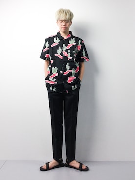 「BLISS POINT（ブリスポイント）のアイテム」を使った、まっこいさん（メンズ・178cm）の春コーディネート
