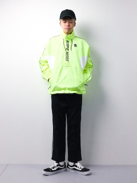 「AAPE BY A BATHING APE（エーエイプバイアベイシングエイプ）のアイテム（ジャケット/アウター）」を使った、まっこいさん（メンズ・178cm）の春コーディネート