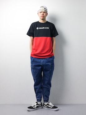 「SPINNS（スピンズ）のアイテム（帽子）」を使った、まっこいさん（メンズ・178cm）の春コーディネート