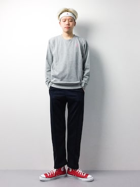 「CASPER JOHN AIVER（キャスパージョンアイバー）のアイテム（パンツ）」を使った、まっこいさん（メンズ・178cm）の春コーディネート