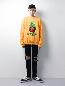 「VANS（バンズ）のアイテム（帽子）」を使った、まっこいさん（メンズ・178cm）の春コーディネート