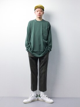 「AlexanderLeeChang（アレキサンダーリーチャン）のアイテム（パンツ）」を使った、まっこいさん（メンズ・178cm）の春コーディネート