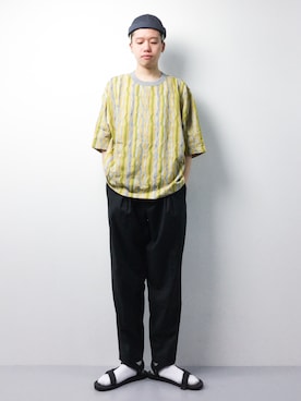 「MONKEY TIME（モンキータイム）のアイテム（帽子）」を使った、まっこいさん（メンズ・178cm）の春コーディネート