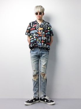 Black By Vanquish ブラックバイバンキッシュ の ハードニークラッシュストレッチスキニーデニム デニムパンツ Wear Black By Vanquish ブラックバイバンキッシュ の ハードニークラッシュストレッチスキニーデニム デニムパンツ Wear