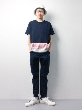 「SHIPS JET BLUE（シップスジェットブルー）のアイテム（Tシャツ/カットソー）」を使った、まっこいさん（メンズ・178cm）の春コーディネート