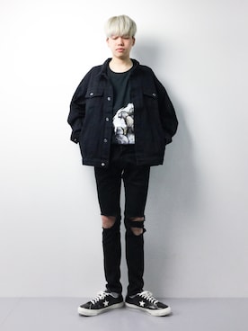 「unrelaxing（アンリラクシング）のアイテム（ジャケット/アウター）」を使った、まっこいさん（メンズ・178cm）の春コーディネート