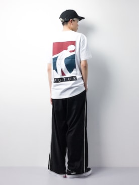 「FUTUR（フューチャー）のアイテム」を使った、まっこいさん（メンズ・178cm）の春コーディネート