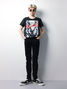 「glamb（グラム）のアイテム」を使った、まっこいさん（メンズ・178cm）の春コーディネート