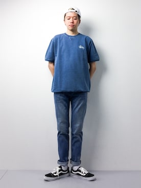 「STUSSY（ステューシー）のアイテム（スウェット）」を使った、まっこいさん（メンズ・178cm）の春コーディネート