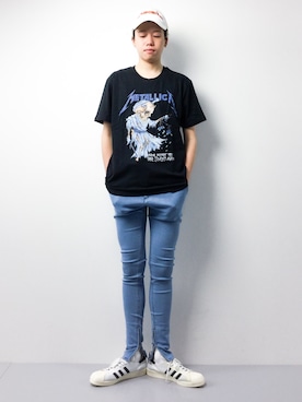 「MONKEY TIME（モンキータイム）のアイテム（デニムパンツ）」を使った、まっこいさん（メンズ・178cm）の春コーディネート