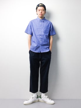 「green label relaxing（グリーンレーベルリラクシング）のアイテム（キャップ）」を使った、まっこいさん（メンズ・178cm）の春コーディネート