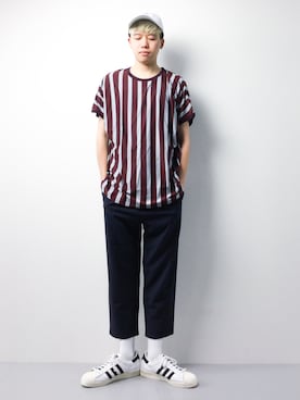 「SHAREEF（シャリーフ）のアイテム（トップス）」を使った、まっこいさん（メンズ・178cm）の夏コーディネート
