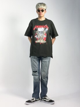 Metallica メタリカビッグバンドtシャツを使ったメンズ人気ファッションコーディネート Wear